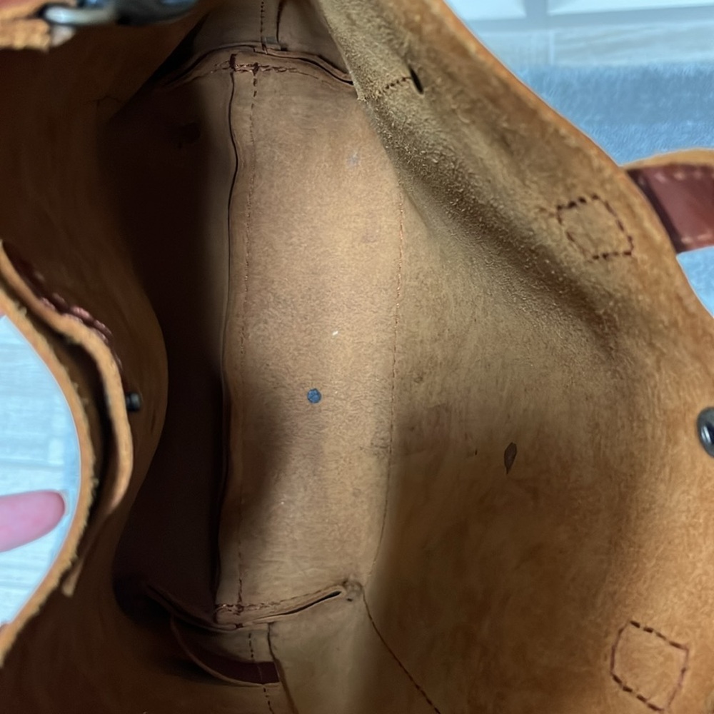 Portland Leather Mini Crossbody CB tote  with snap Honey or chestnut? - Picture 3 of 4